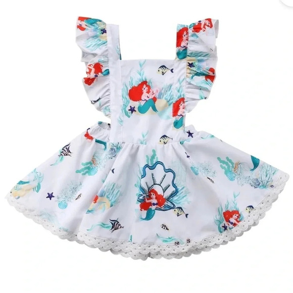 Charming Little Girl’s Mermaid-Themed Ruffle Sundress - Theme Park - 12 to 24M - Picture 10 of 10